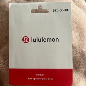 $125 Lululemon gift card never used.